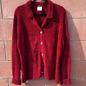 Button-Front RedSweater